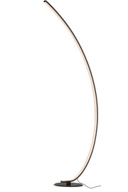 Elegante LED-Stehleuchte mit geschwungenem Design, seitliche Perspektive