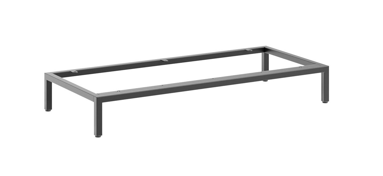 Metalluntergestell in rechteckiger Form, seitliche Perspektive