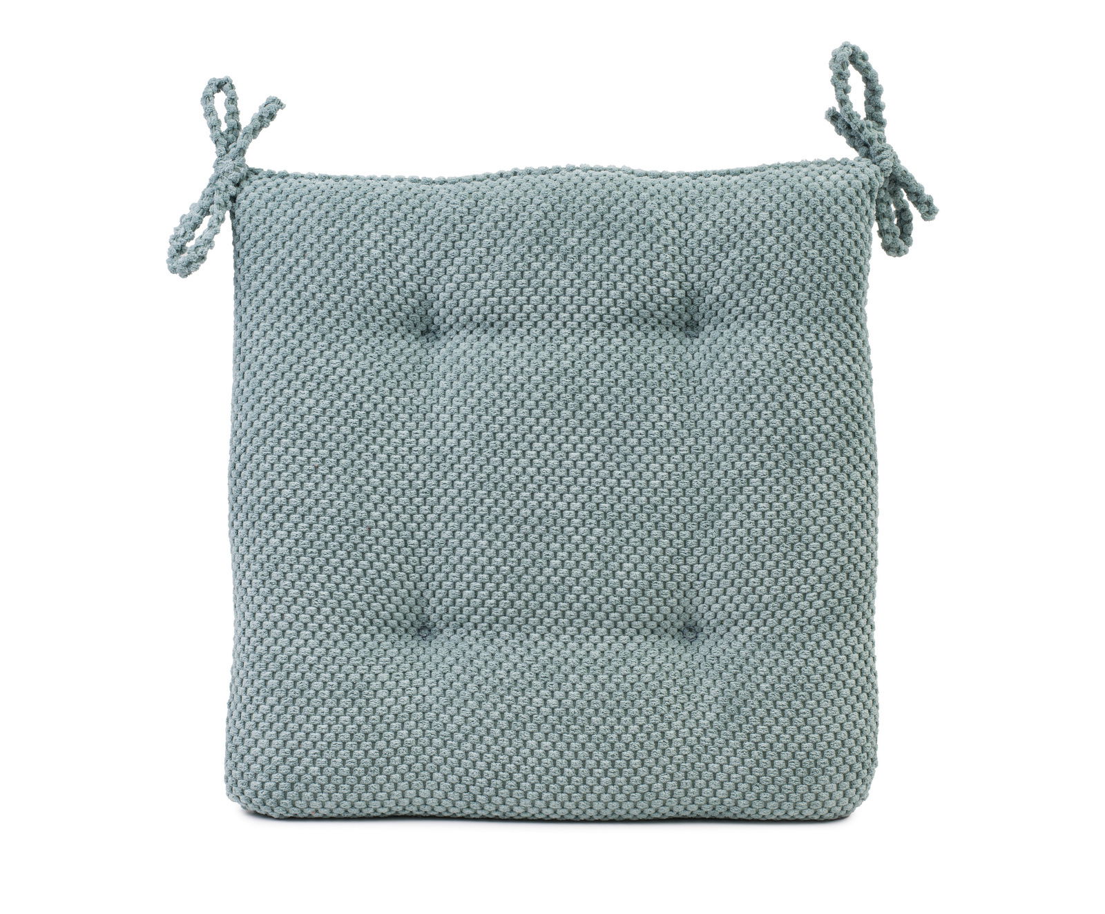 GÖZZE Sitzkissen SVEN Sitzkissen in Hellblau mit strukturierter Oberfläche und zwei Bändern an den Ecken, Vorderansicht