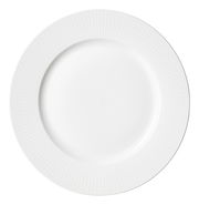 Weißer Beilagenteller mit strukturiertem Rand, Draufsicht