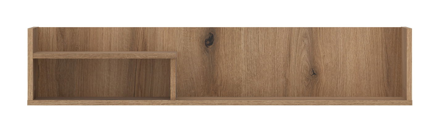 Wandboard aus Holz mit zwei Fächern, frontale Ansicht