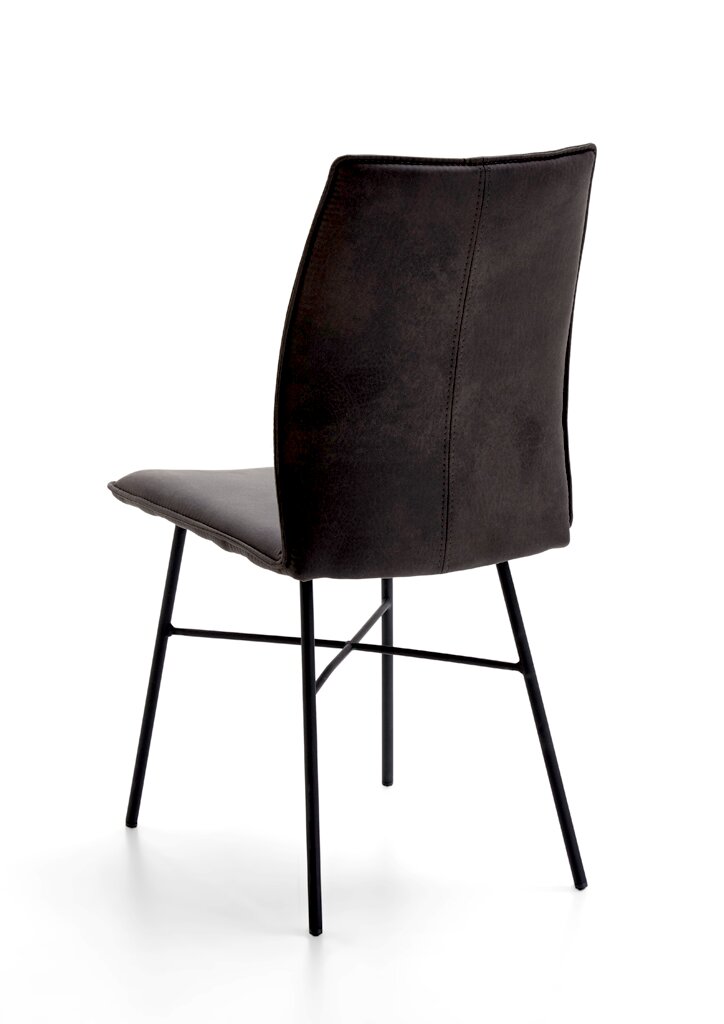 Dieter Knoll Stuhl MIRA Moderner schwarzer Stuhl mit Metallbeinen, Rückansicht