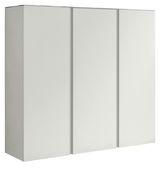 XL-Hängeschuhschrank 3T in seitlicher Perspektive, weiß, mit drei Türen