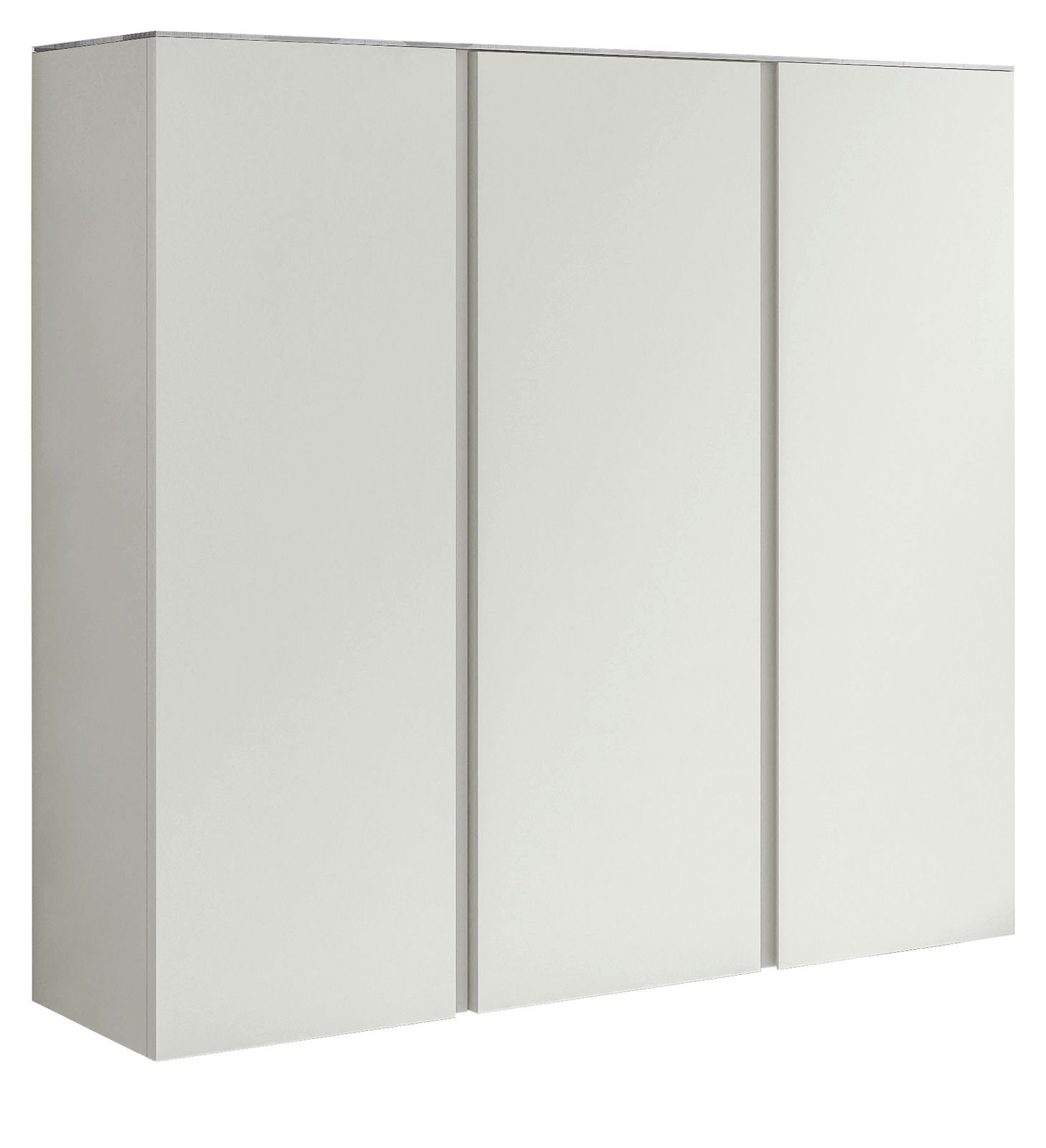 Moderano XL-Hängeschuhschrank LECCO XL-Hängeschuhschrank 3T in seitlicher Perspektive, weiß, mit drei Türen