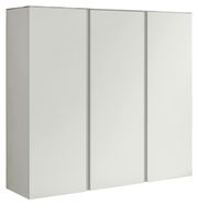 XL-Hängeschuhschrank 3T in seitlicher Perspektive, weiß, mit drei Türen