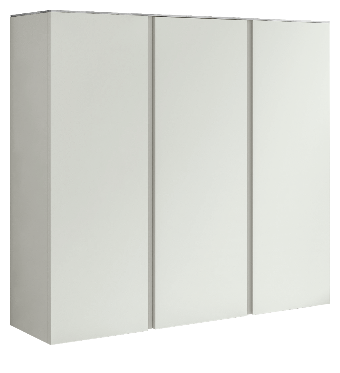 Moderano XL-Hängeschuhschrank LECCO XL-Hängeschuhschrank 3T in seitlicher Perspektive, weiß, mit drei Türen