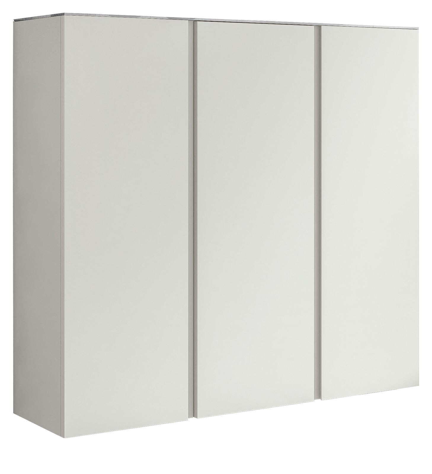 Moderano XL-Hängeschuhschrank LECCO XL-Hängeschuhschrank 3T in seitlicher Perspektive, weiß, mit drei Türen