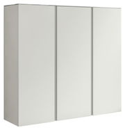 XL-Hängeschuhschrank 3T in seitlicher Perspektive, weiß, mit drei Türen