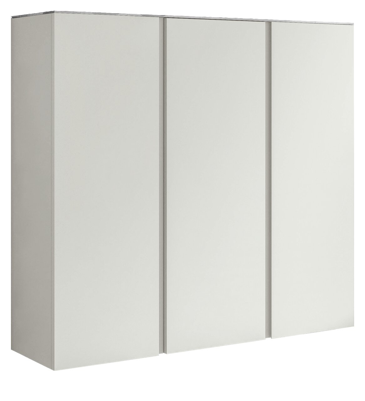 Moderano XL-Hängeschuhschrank LECCO XL-Hängeschuhschrank 3T in seitlicher Perspektive, weiß, mit drei Türen