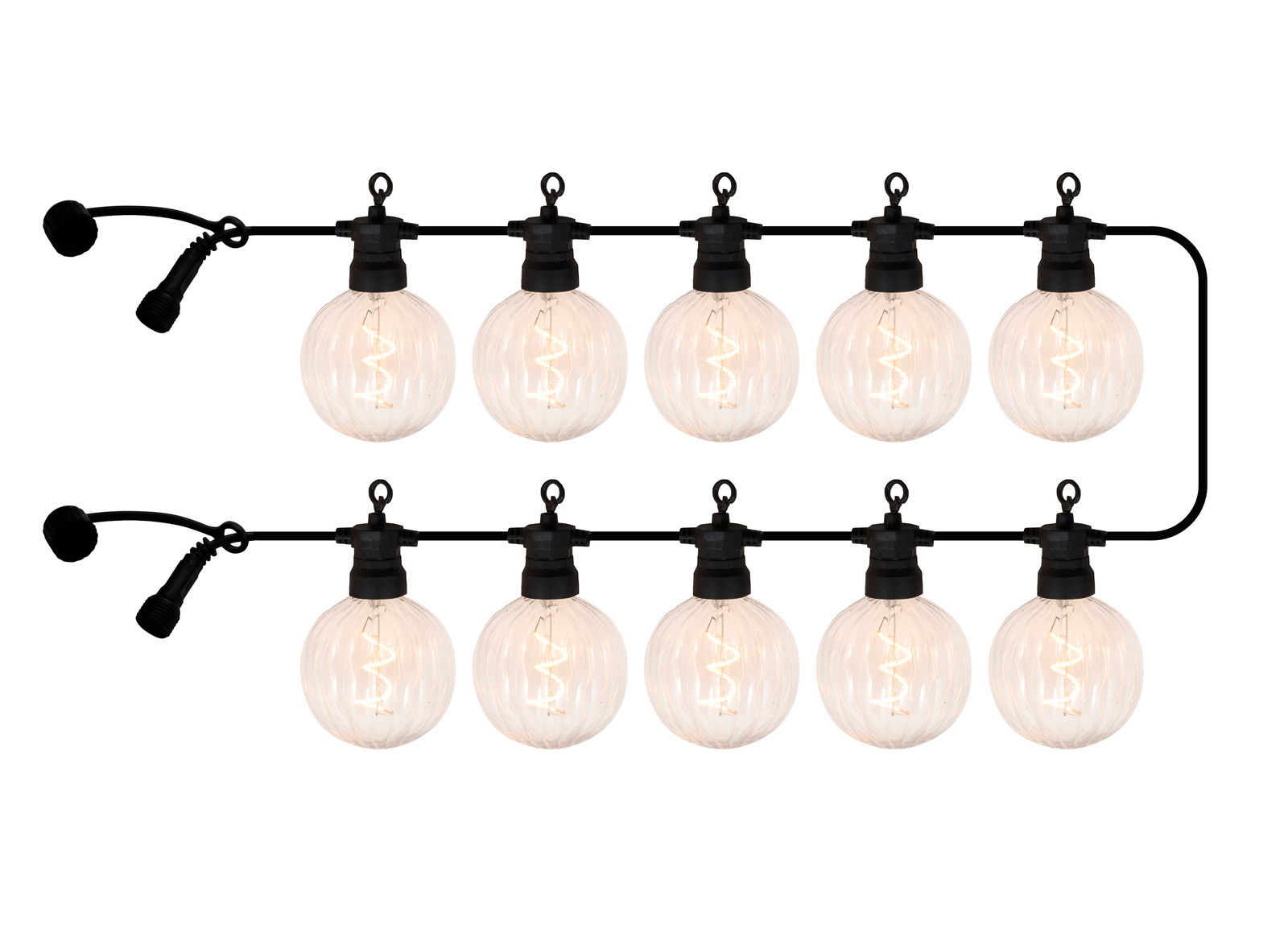 Sirius LED-Lichterkette Erweiterung LUKE Lichterkette mit 10 klaren LED-Glühbirnen, frontal betrachtet