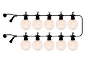 Lichterkette mit 10 klaren LED-Glühbirnen, frontal betrachtet