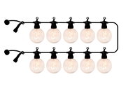 Lichterkette mit 10 klaren LED-Glühbirnen, frontal betrachtet