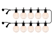 Lichterkette mit 10 klaren LED-Glühbirnen, frontal betrachtet