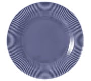 Blauer Frühstücksteller mit Rillenmuster, Draufsicht