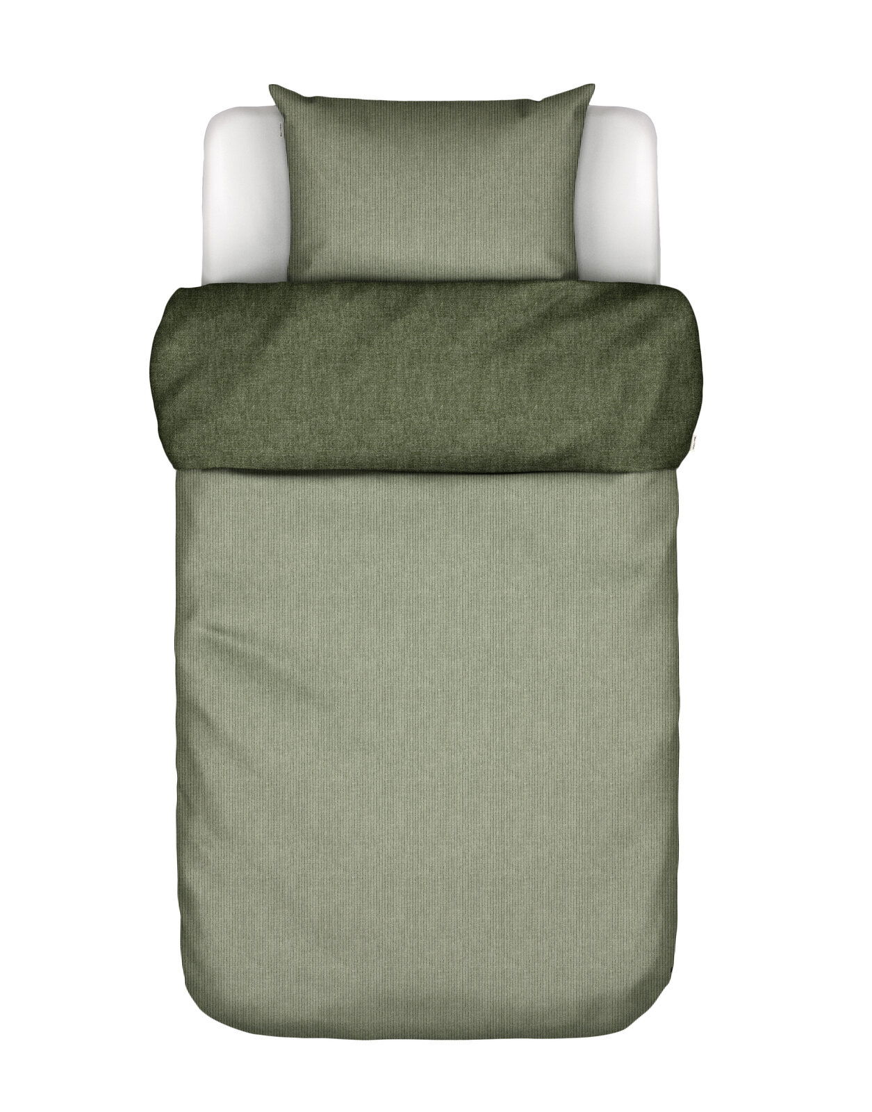 Grüne Bettwäsche 135x200cm mit Kissenbezug, Draufsicht