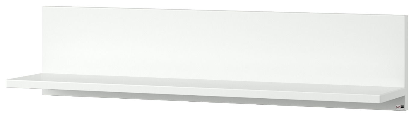 Weißes Wandboard aus seitlicher Perspektive