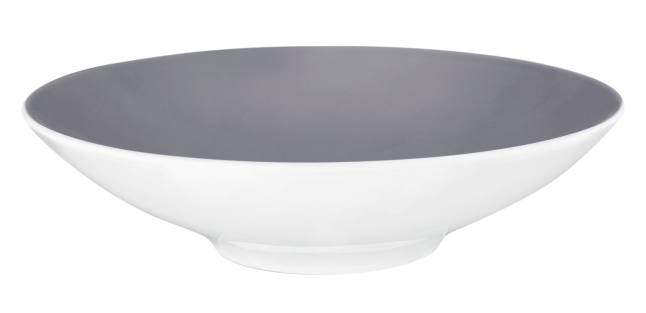 Seltmann Weiden Suppenteller Fashion Grauer Pasta- und Suppenteller aus Keramik, seitliche Perspektive
