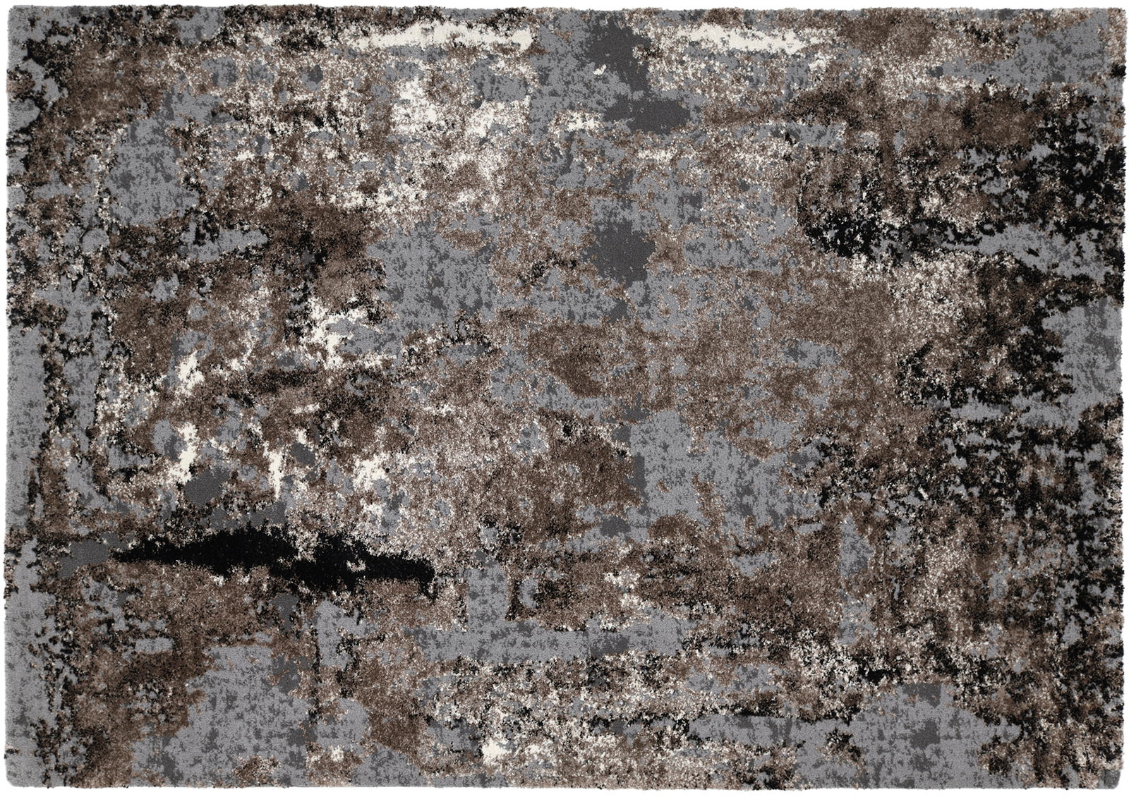 OCI Webteppich 240x290 cm JUWEL Moderner Teppich in Grau- und Brauntönen mit abstraktem Muster, Draufsicht.