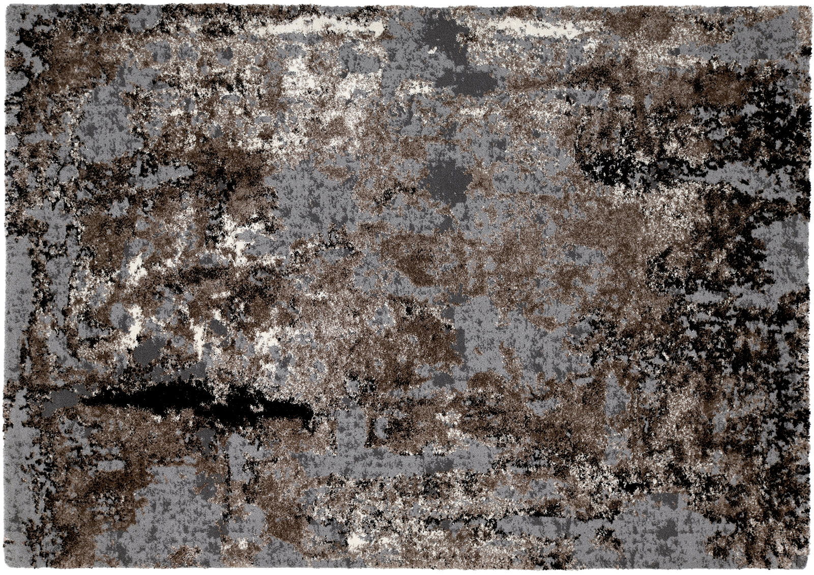 OCI Webteppich 240x290 cm JUWEL Moderner Teppich in Grau- und Brauntönen mit abstraktem Muster, Draufsicht.