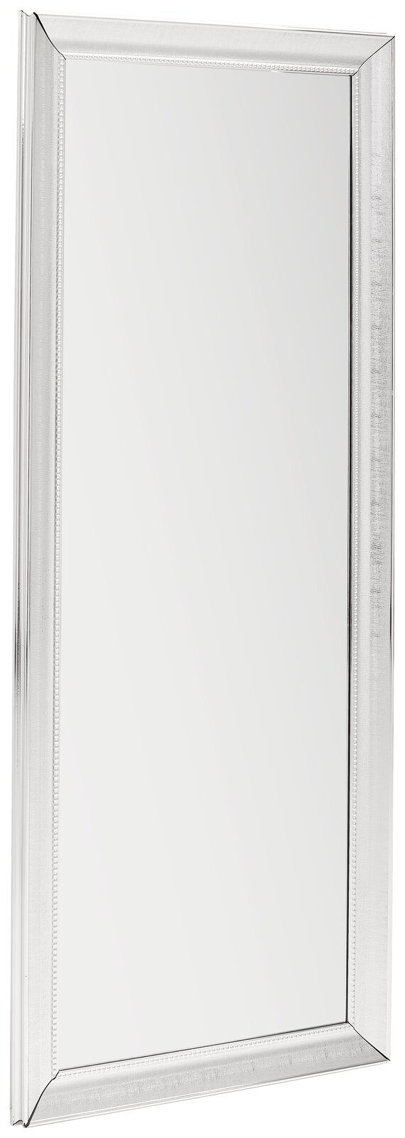 XORA Spiegel FELIX Rechteckiger Spiegel mit silbernem Rahmen, ca. 70x170 cm, in leicht schräger Perspektive fotografiert.
