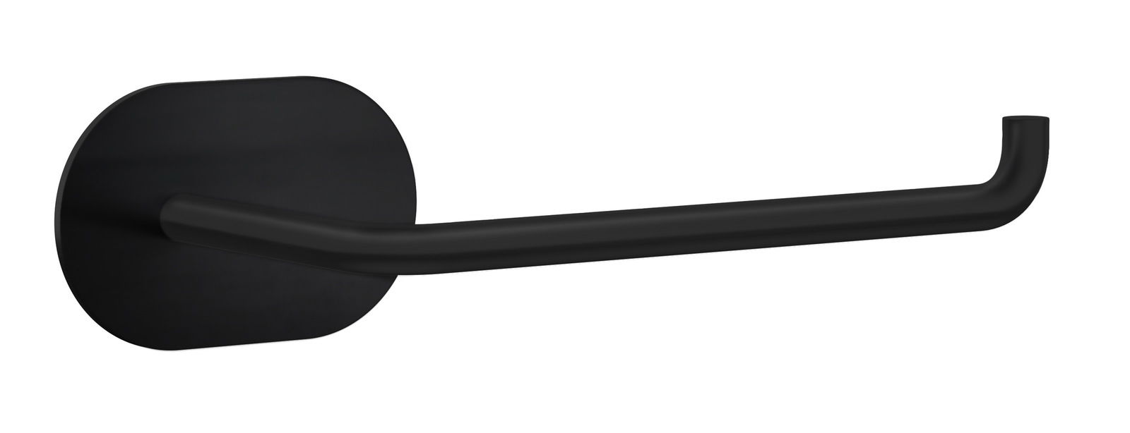 Schwarzer Toilettenpapierhalter aus Edelstahl, seitliche Perspektive