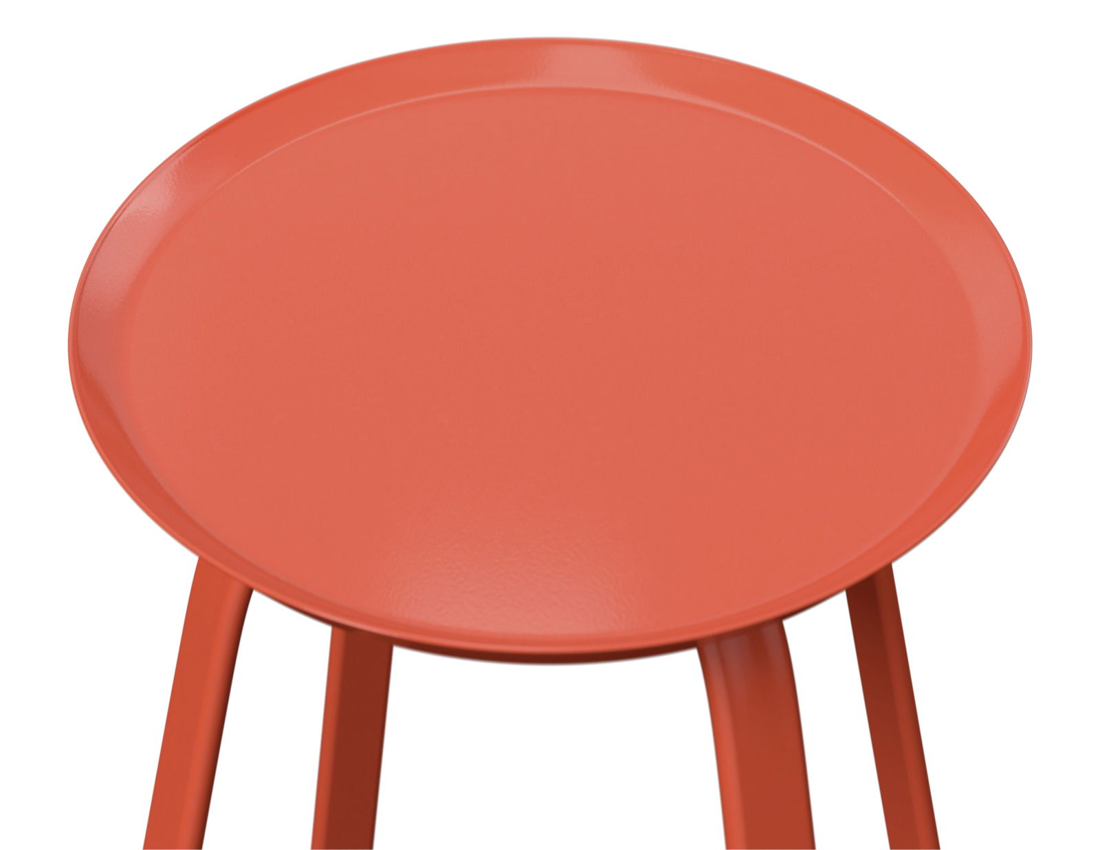 Roter Beistelltisch aus der Vogelperspektive