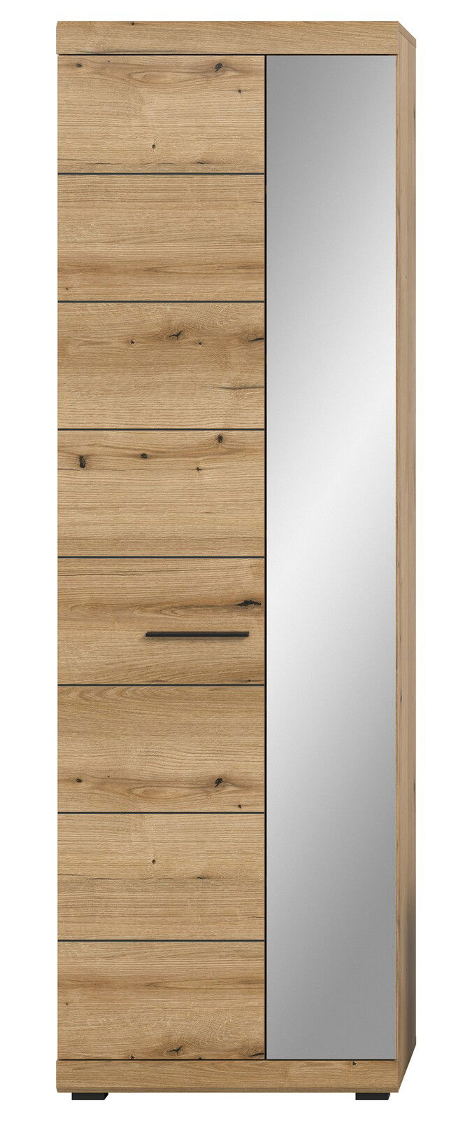 Garderobenschrank aus Holz mit Spiegeltür, Frontalansicht