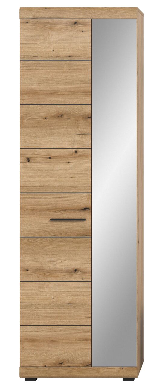 Garderobenschrank aus Holz mit Spiegeltür, Frontalansicht