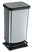 Silberner Treteimer Paso 40L aus seitlicher Perspektive