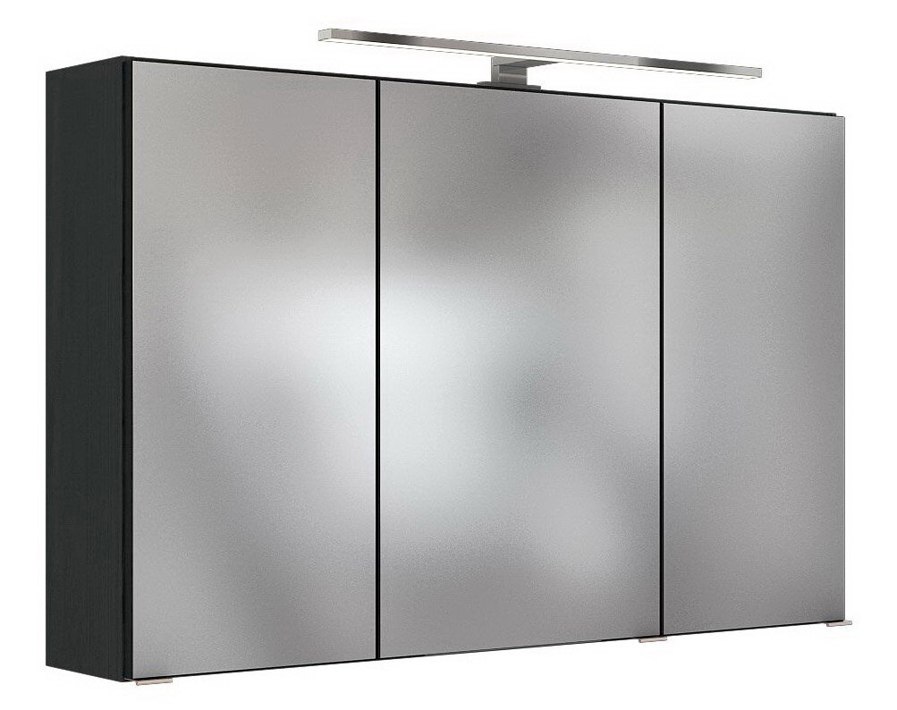 XORA Spiegelschrank PIENZA Moderner Spiegelschrank mit drei Türen und integrierter Beleuchtung, Frontalansicht