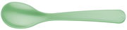 Grüner Eierlöffel aus Kunststoff, seitliche Ansicht