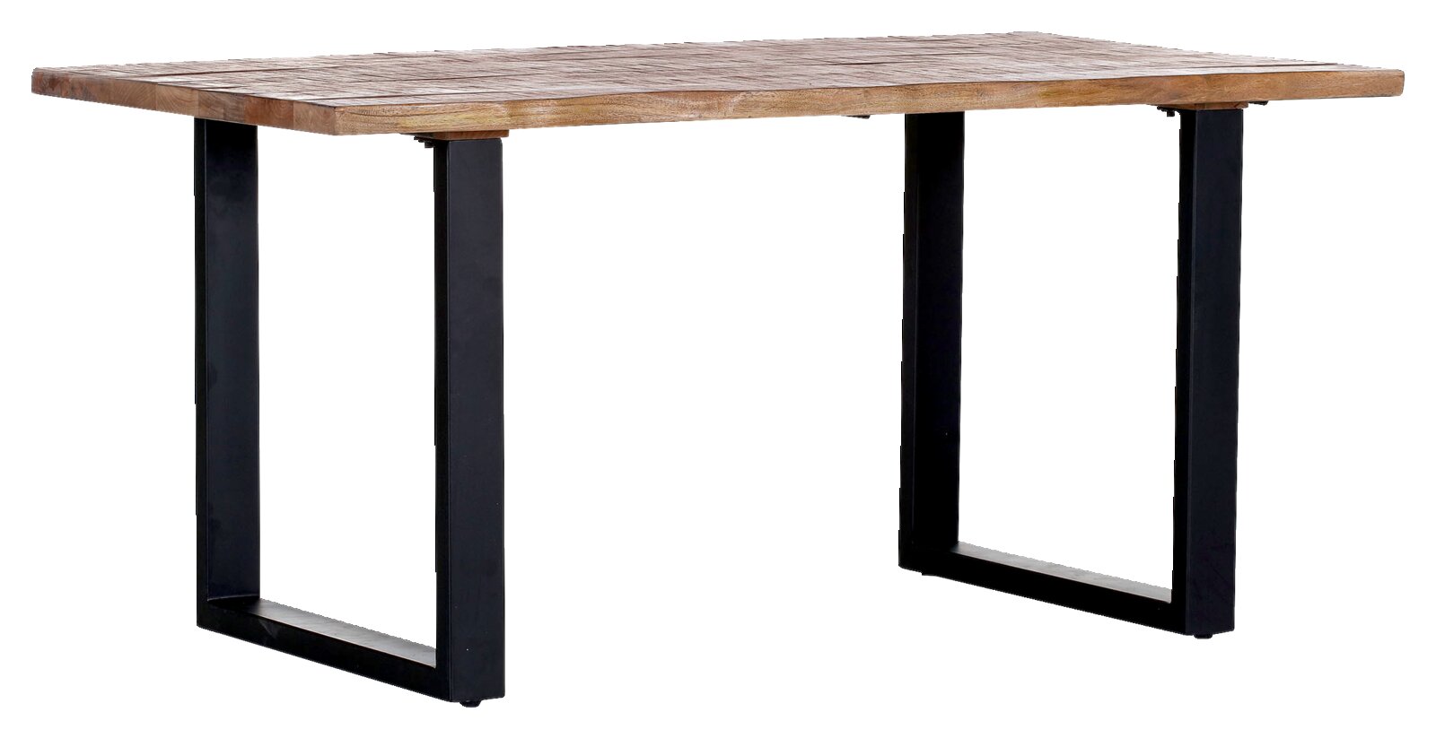 Z2 Esstisch BARNEY Moderner Esstisch mit Holzplatte und schwarzen Metallbeinen, seitliche Perspektive