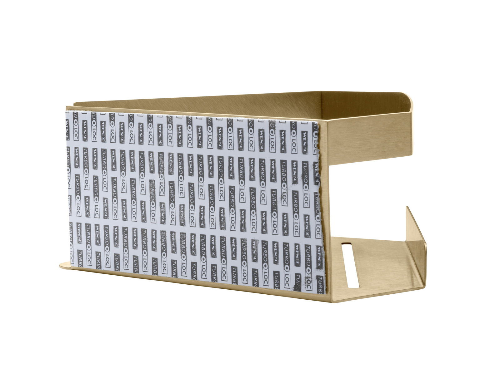 Goldene Eckablage Meleto aus Metall, seitliche Perspektive