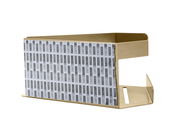 Goldene Eckablage Meleto aus Metall, seitliche Perspektive