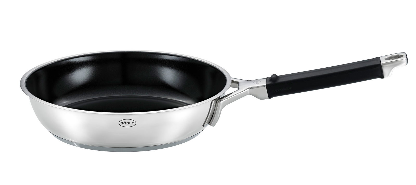 Rösle Bratpfanne 28 cm SILENCE PRO ProCeraPlus Bratpfanne mit Keramikbeschichtung, seitliche Perspektive