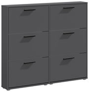 Schuhkipper mit sechs Klappen in dunklem Design, frontale Perspektive