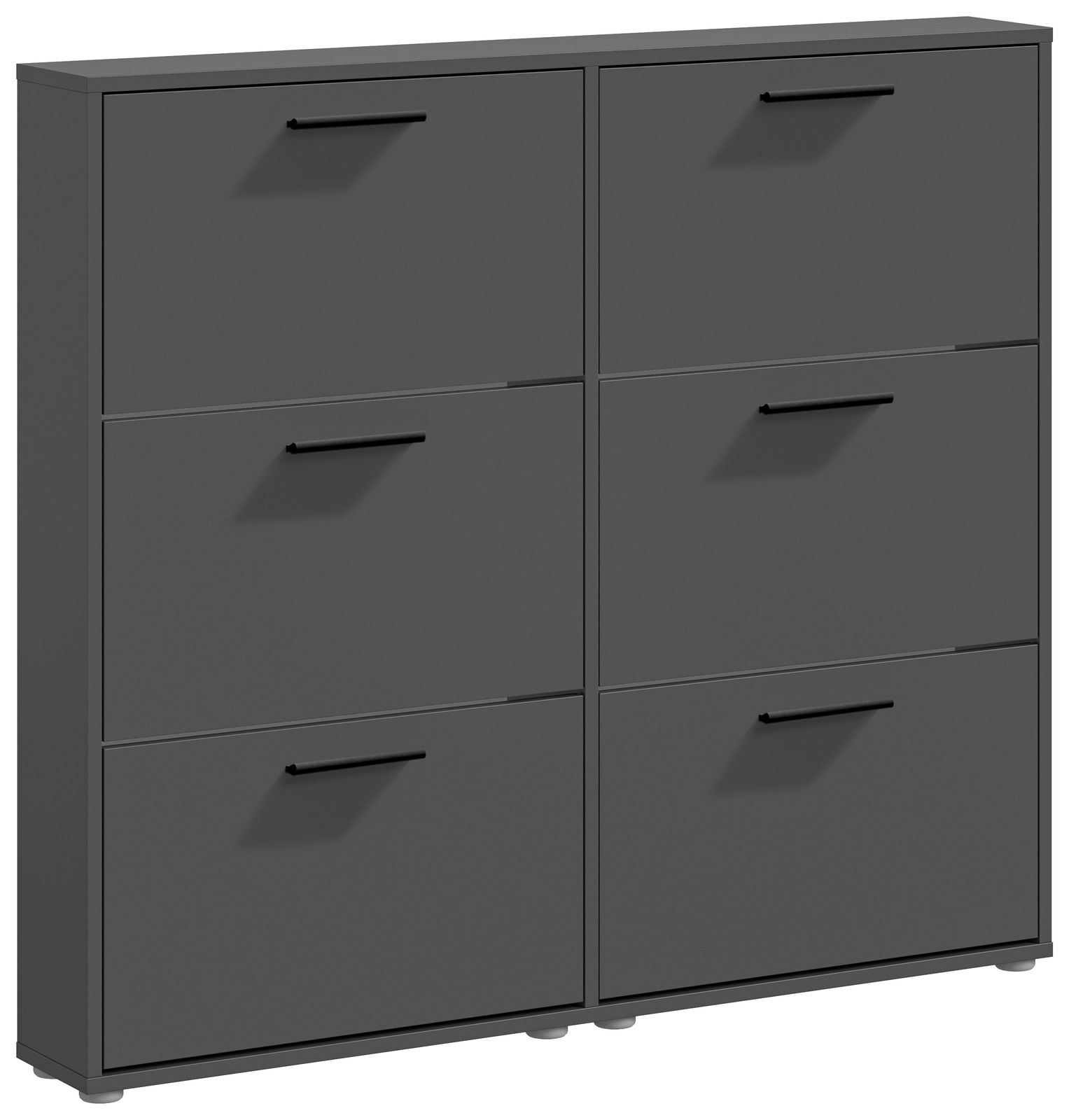 Schuhkipper mit sechs Klappen in dunklem Design, frontale Perspektive