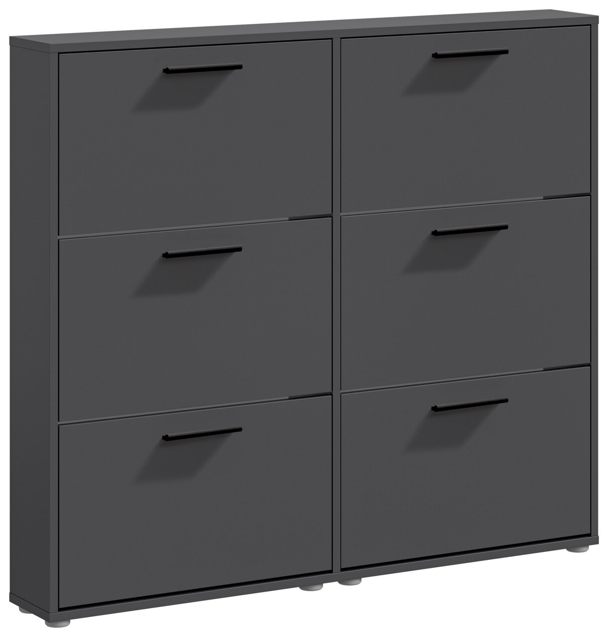 Schuhkipper mit sechs Klappen in dunklem Design, frontale Perspektive