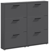 Schuhkipper mit sechs Klappen in dunklem Design, frontale Perspektive