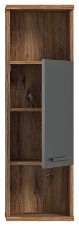 Hochschrank aus Holz mit geöffneter Tür, Frontansicht