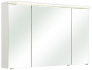 Moderner Spiegelschrank mit drei Türen und integrierter Beleuchtung, Frontalansicht