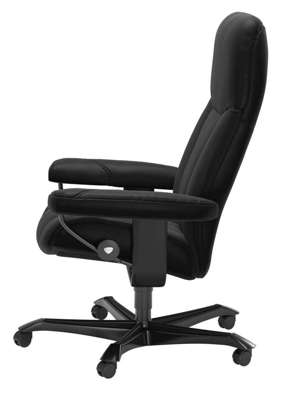 Schwarzer Stressless Chefsessel OFFICE CONSUL, Seitenansicht