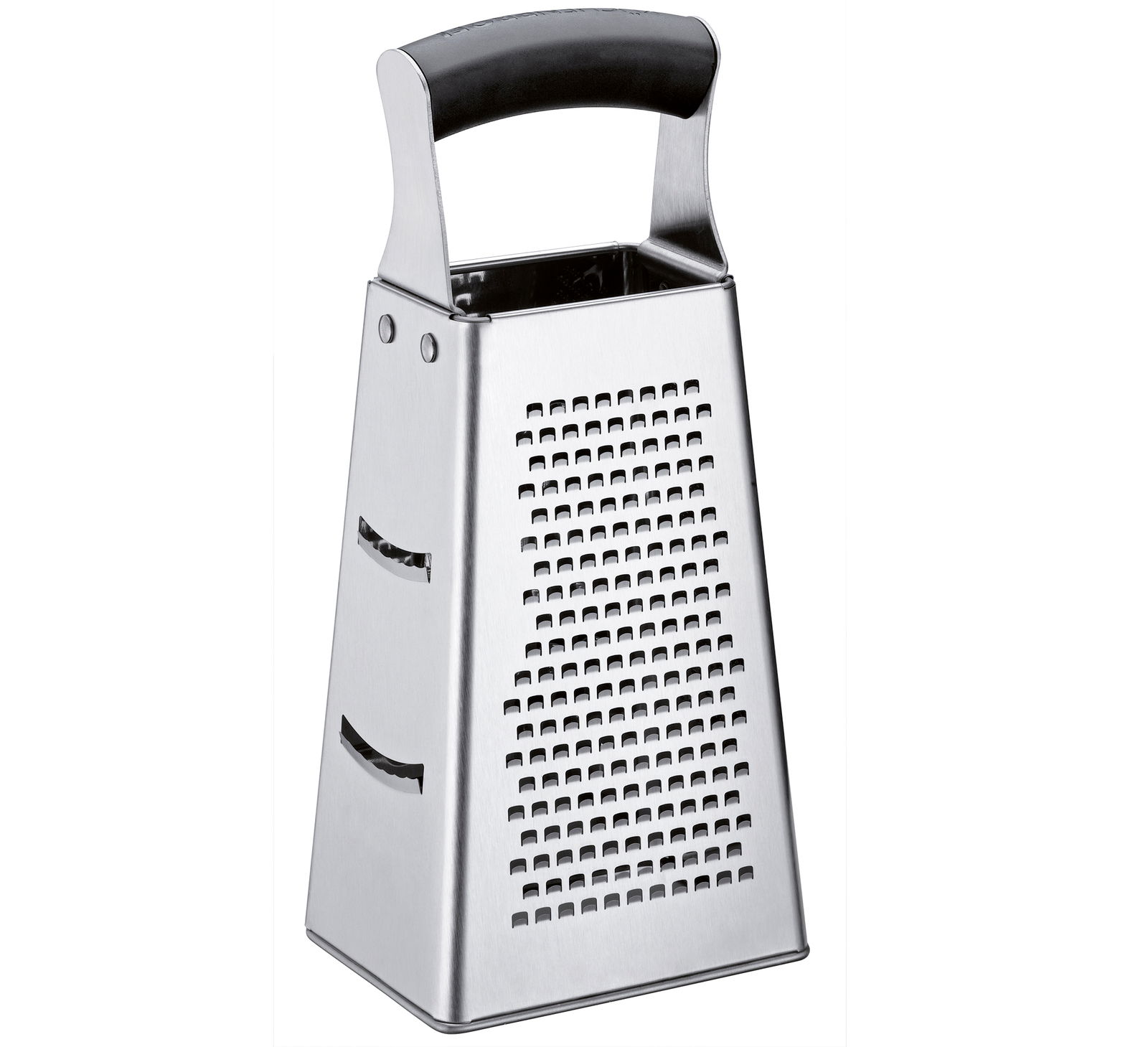 Vierkantreibe aus Edelstahl mit schwarzem Griff, seitliche Perspektive