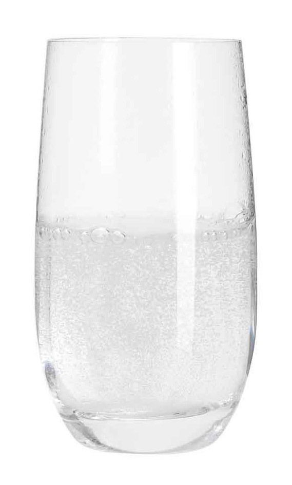Leonardo Becher Tivoli Klares Trinkglas Tivoli, gefüllt mit sprudelndem Wasser, Frontalansicht