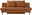 Braunes Querschläfer-Sofa aus Leder, Frontalansicht