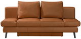Braunes Querschläfer-Sofa aus Leder, Frontalansicht