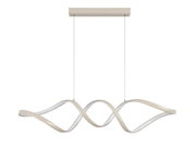 Moderne LED-hanglamp met gebogen vormgeving, zijaanzicht