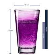Violettfarbenes Trinkglas Vario mit 280 ml Fassungsvermögen, seitliche Ansicht