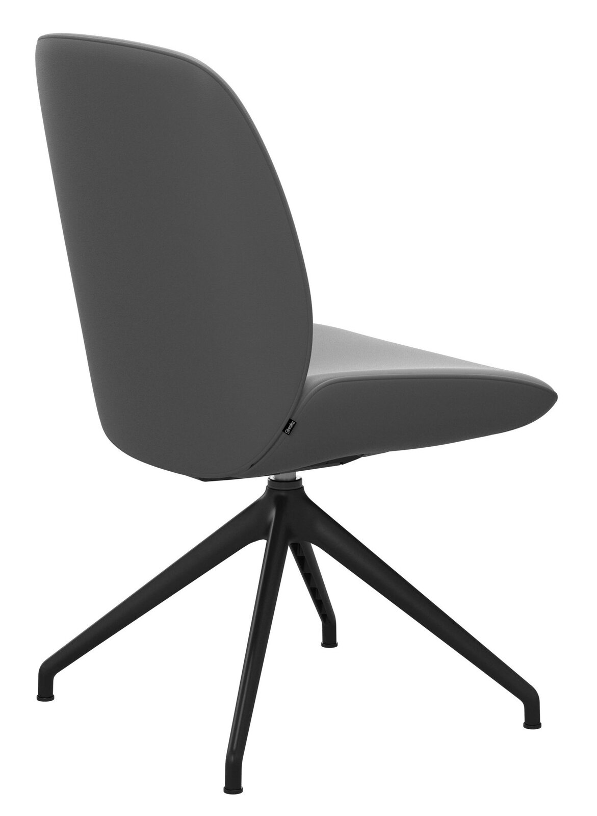 Seitenansicht eines grünen Stressless Stuhls DINING BAY mit schwarzem Metallgestell.