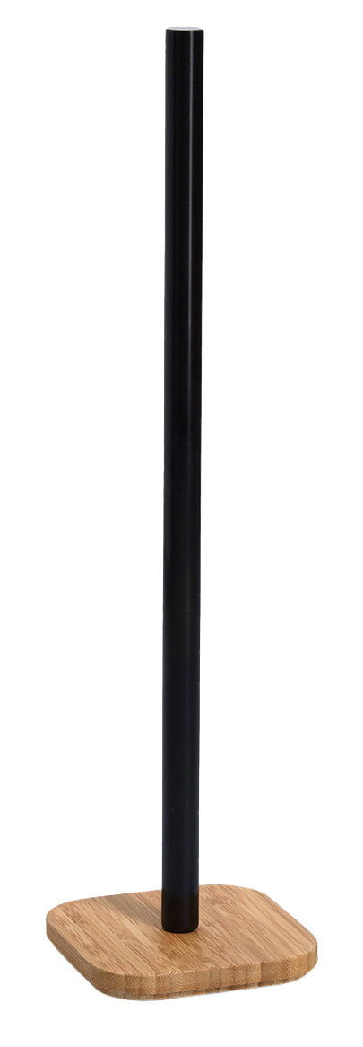 WC-Rollenhalter aus Holz und Metall, seitliche Ansicht